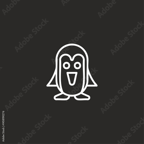 Penguin icon logo flat vector design