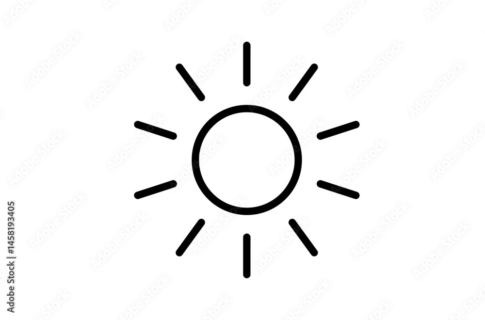 太陽の白黒アイコン 太陽の白黒アイコン