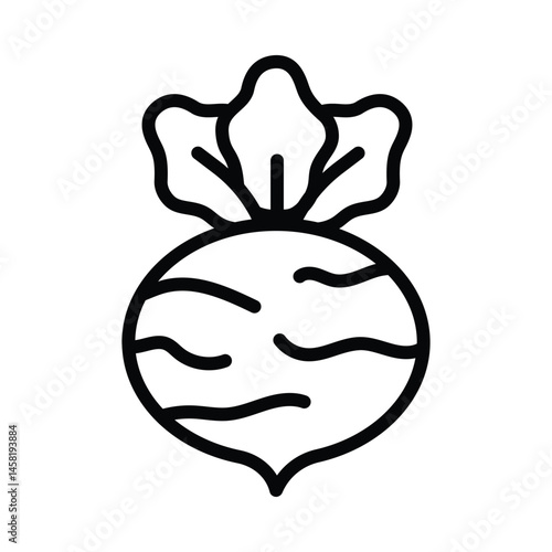Kohlrabi Vector outline icon. Eps10 file 