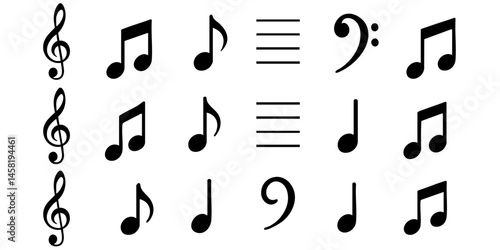 Sound and Music Vector Icons – Audio Symbols, Music Notes