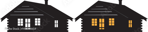 Log cabin silhouette vector art,icon,wallpaper