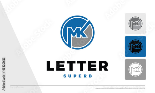 Initial Letter MK Icon Illustration Design