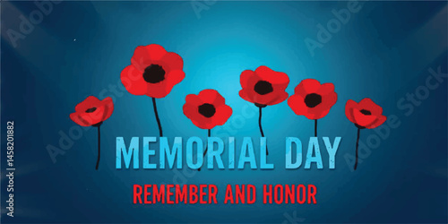  Memorial Day: Remember and Honor with Poppies
US Memorial Day Poppies stock illustration
