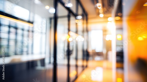 Wallpaper Mural Blurred office interior with glass door modern business environment contemporary workspace view Torontodigital.ca