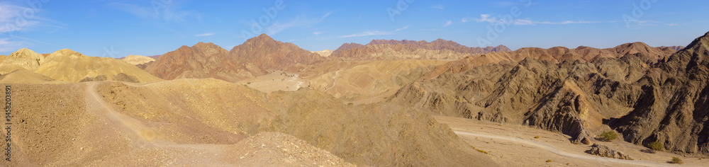 Shlomo Valley panorama in Eilat desert mountains