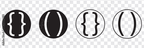 black curly braces icon
