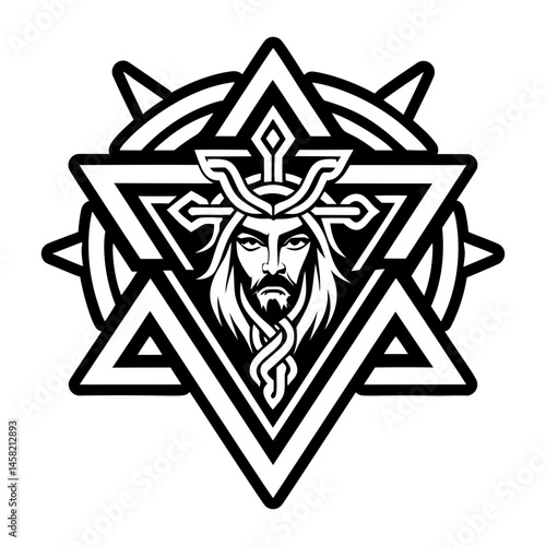 Solid icon showing jewish isaac figure