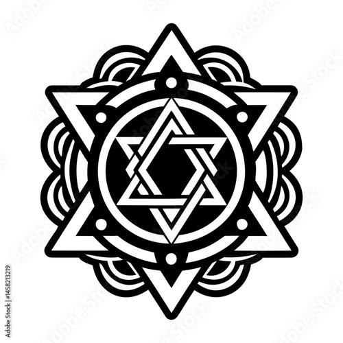 Glyph style icon showing israelite symbol