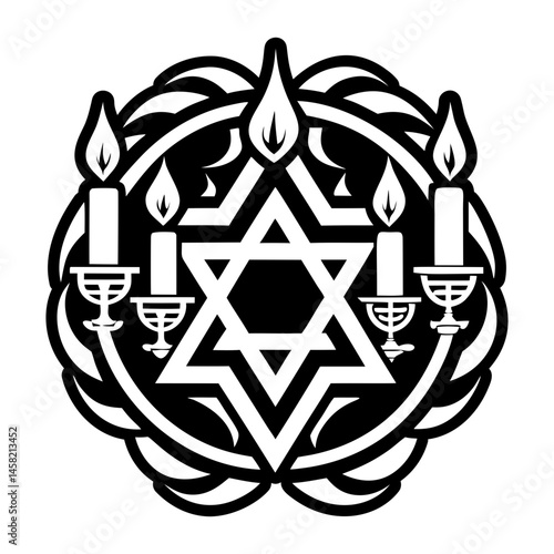 A filled style icon depicting shabbat symbol