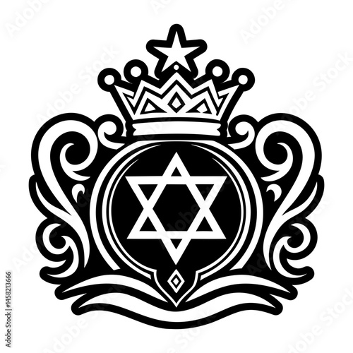 Glyph style icon depicting crown of jewish king
