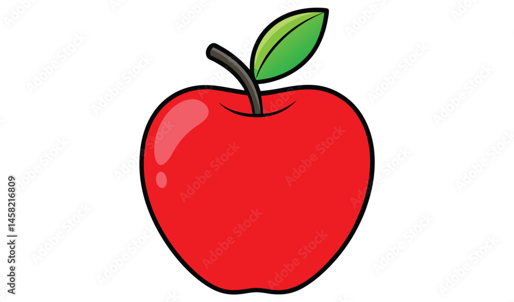 Fototapeta premium red apple with leaf