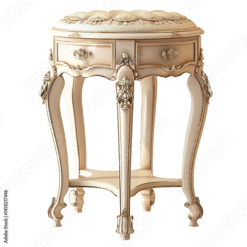a highly detailed vector Vanity stool