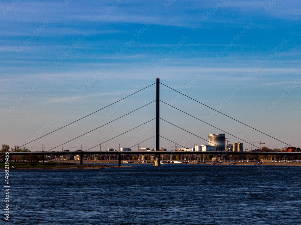 Bridge on Rhine with blue sky