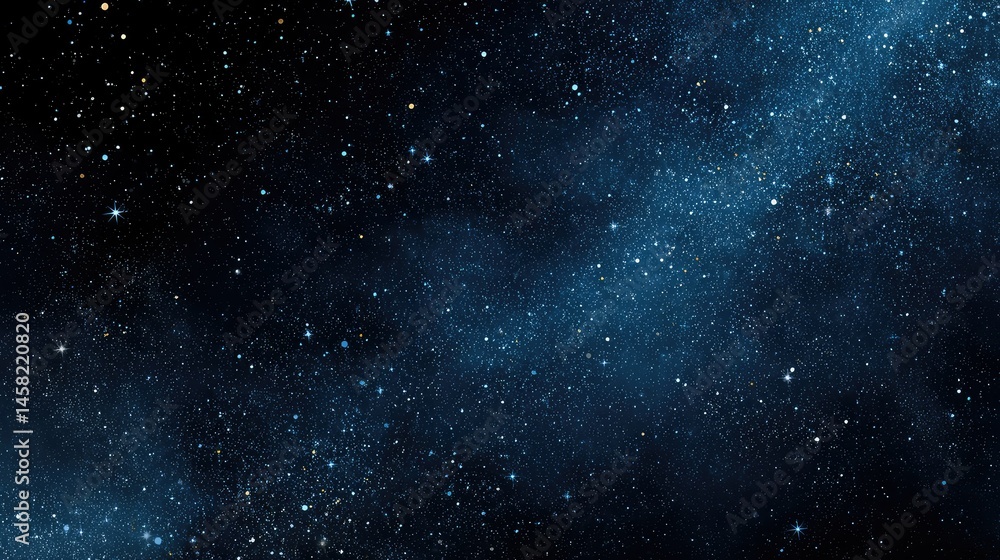 Fototapeta premium Cosmic Nightscape: Starry Sky with Nebulae and Celestial Dust