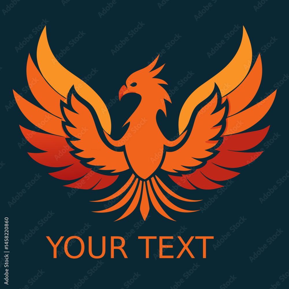 Naklejka premium Phoenix bird logo design vector illustration fire bird rebirth concept mythical creature graphic design 100 isolated on transparent background