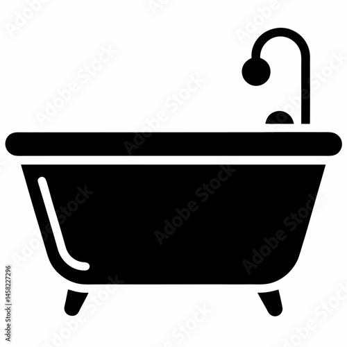 The best bathtub vector icon on white background.