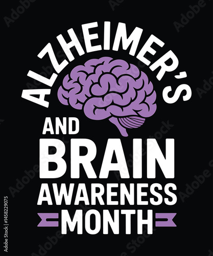 Alzheimer's and Brain awareness t-shirt design
