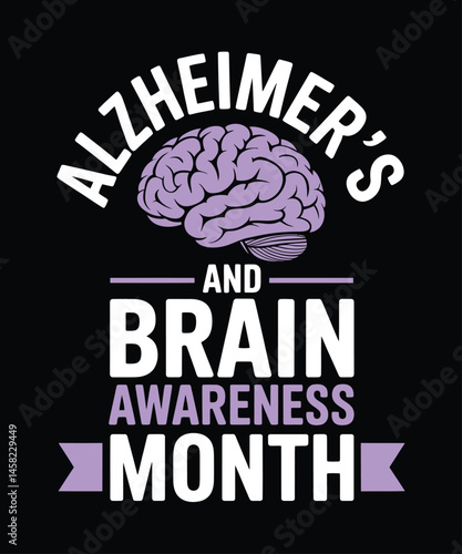 Alzheimer's and Brain awareness t-shirt design