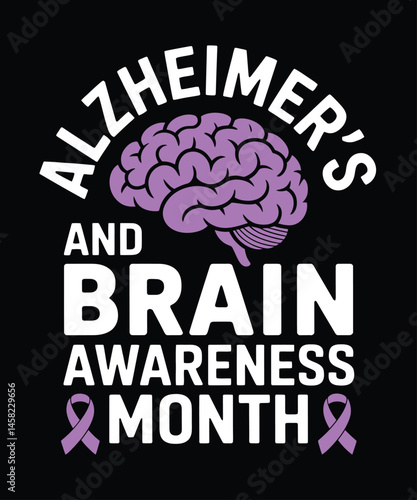 Alzheimer's and Brain awareness t-shirt design