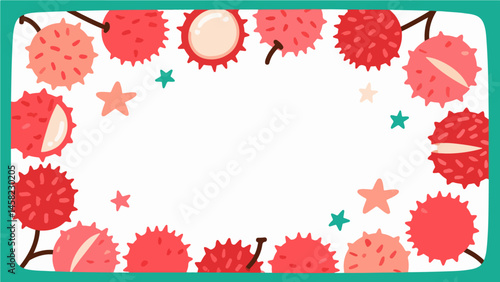 Fruit pattern, fruit vector pattern surrounds the boundary.