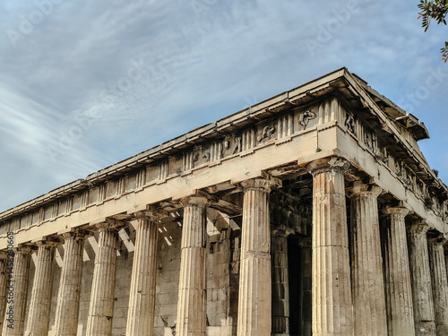 Details of the acropolis area temples ancient Greece.