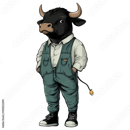 bullfighting, animal, vector, transparent background, cattle, nature, wildlife, big, isolated, ox, bovine