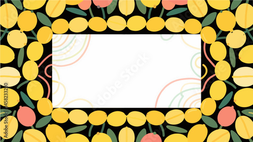 Fruit pattern, fruit vector pattern surrounds the boundary.