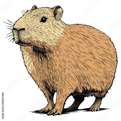 capybara, animal, vector, transparent background, farm, mammal, nature, wildlife, shaggy, zoo, furry, small, cute, rodent