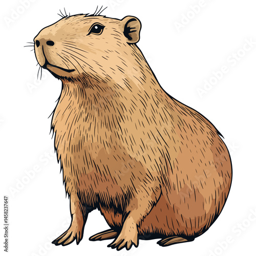 capybara, animal, vector, transparent background, farm, mammal, nature, wildlife, shaggy, zoo, furry, small, cute, rodent