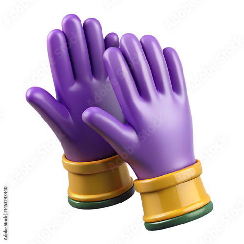 Purple 3D Rendered Hands Clapping: High-Quality Image for Design
