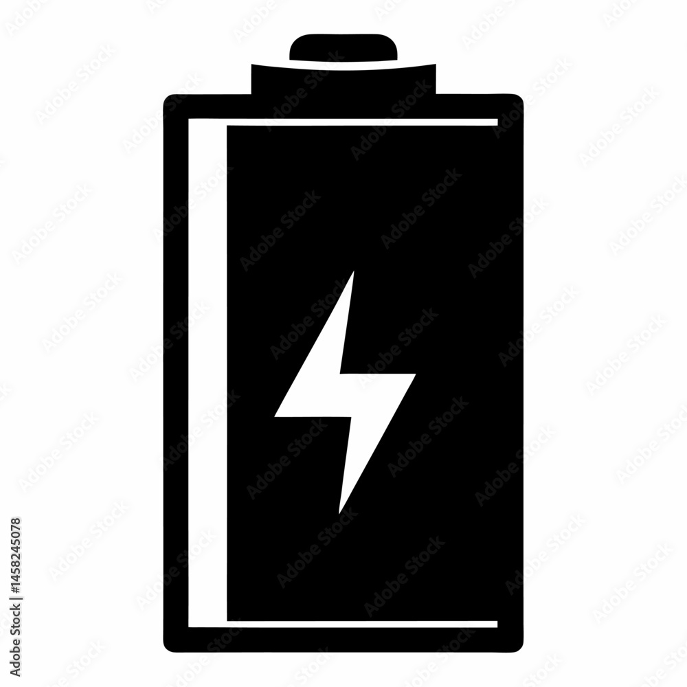 Battery black and white vector on white background. Battery black and white vector on white background.