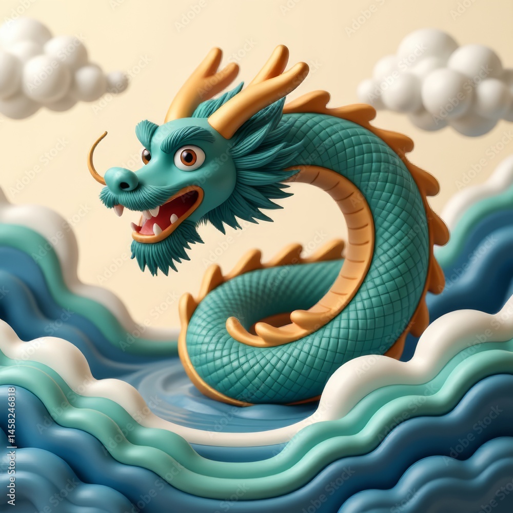 Fototapeta premium The image of the dragon in the national style