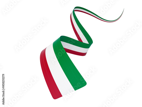 3d Flag Of Italy 3d Wavy Shiny Italy Ribbon Isolated On isolated Background, 3d illustration