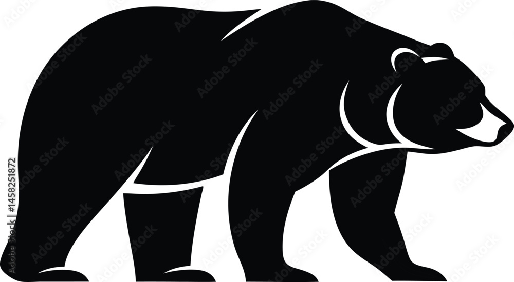 Fototapeta premium Vector illustration logo bear silhouette