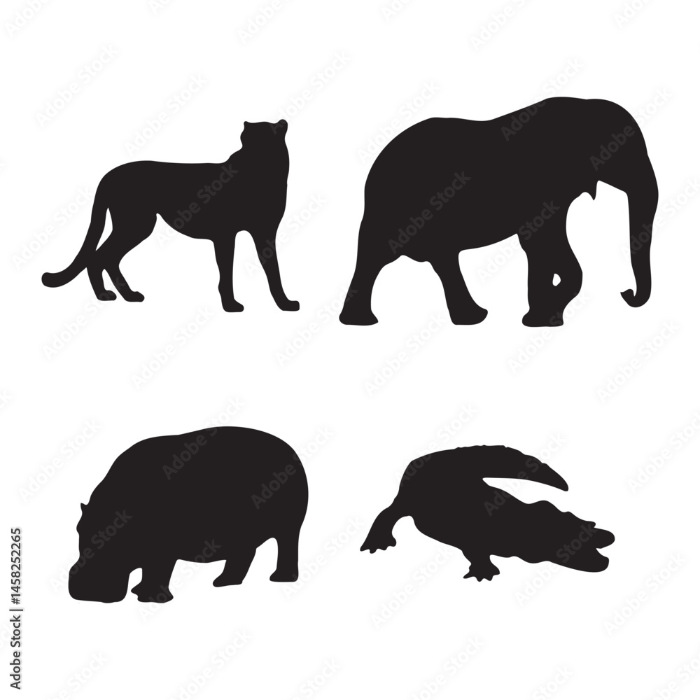 Fototapeta premium silhouette of wild animal in the forest
