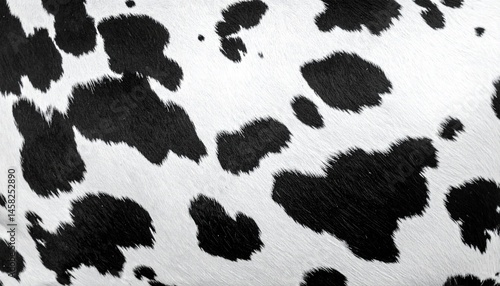 Close up Texture of a Cow's Black and White Hide Pattern Natural Animal Fur Background