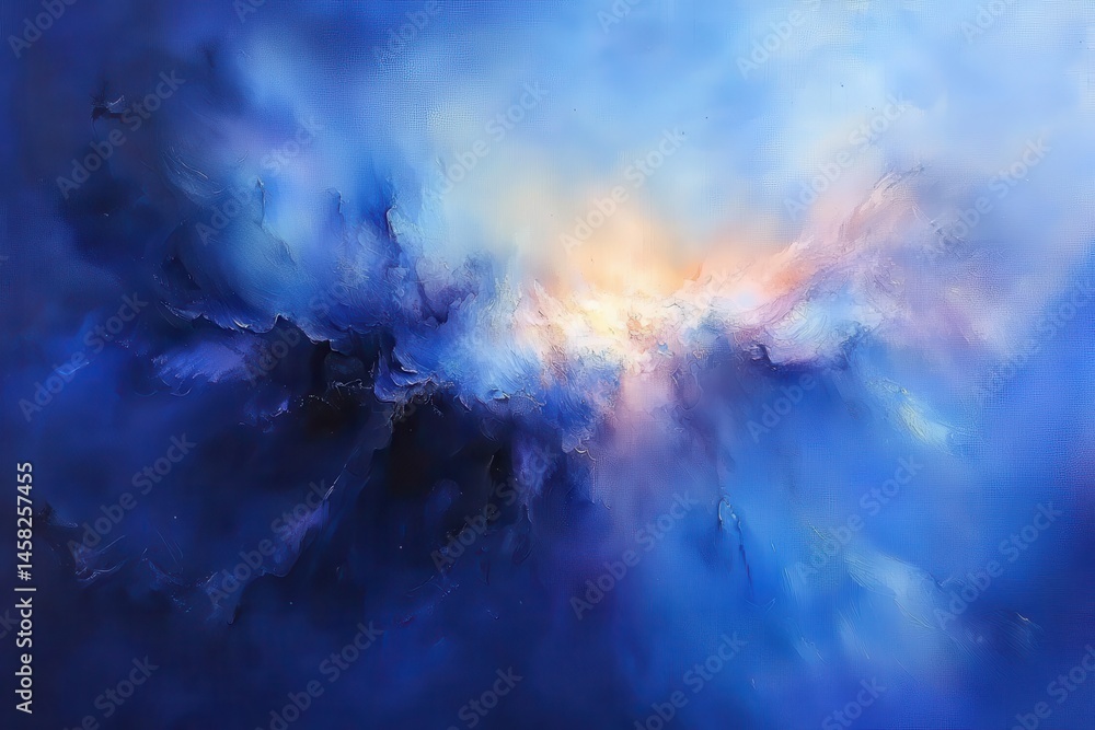 Obraz premium Abstract Blue and Orange Cosmic Background with Soft Cloud Texture