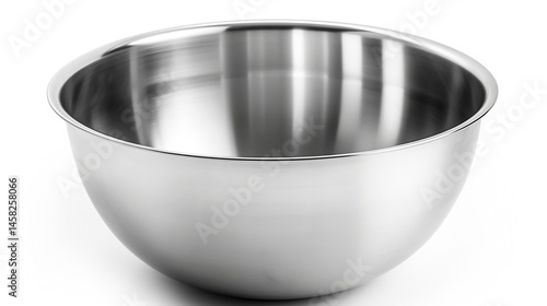 Empty stainless steel mixing bowl