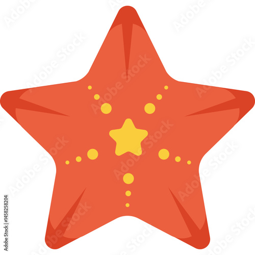 Summer Starfish Flat Illustration