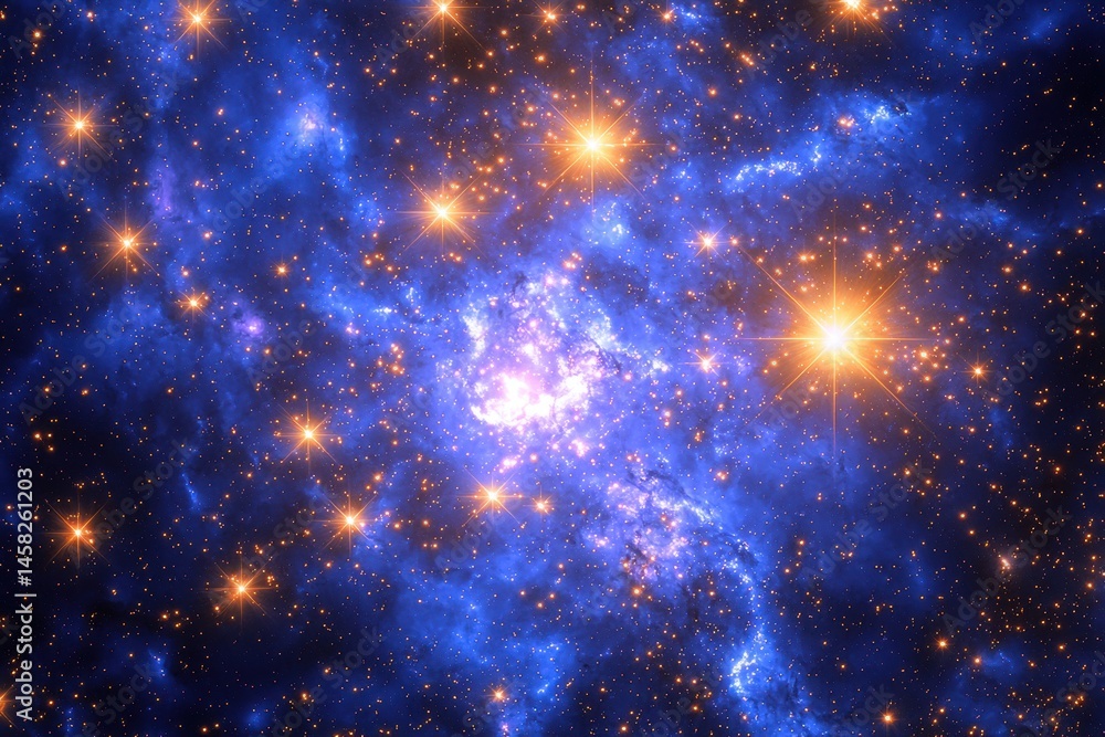 Cosmic Beauty of a Colorful Galaxy with Bright Stars and Clouds Cosmic Beauty of a Colorful Galaxy with Bright Stars and Clouds