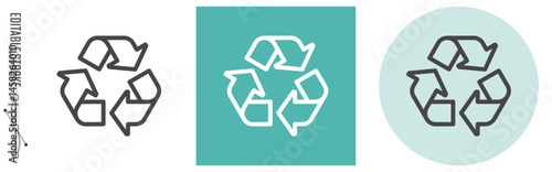 リサイクルマーク｜ライン・アイコン　[線の編集可能]