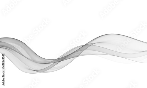 Elegant abstract vector wave in translucent gray tones flowing across a clean white background. Minimal design for modern graphic use.