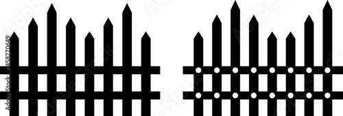 fence security protect icon.  crowd control barricades. Parking Barrier Security. Residence Gate. Wood fencing
