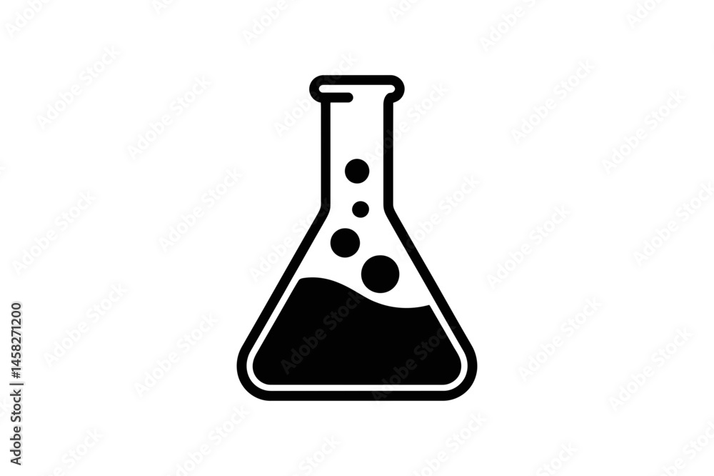 Laboratory glassware flask science experiment icon Laboratory glassware flask science experiment icon