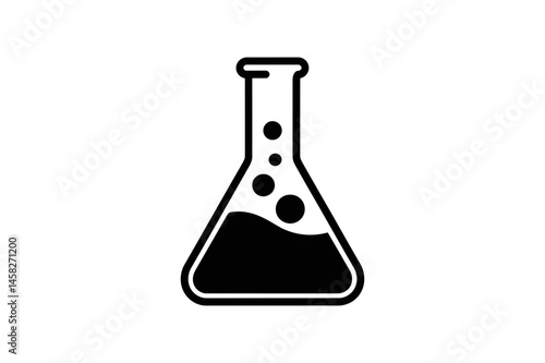 Laboratory glassware flask science experiment icon