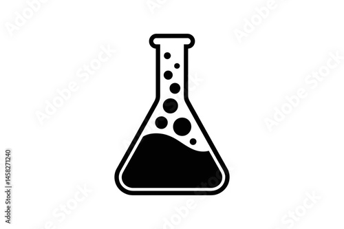 Chemical laboratory flask science experiment icon