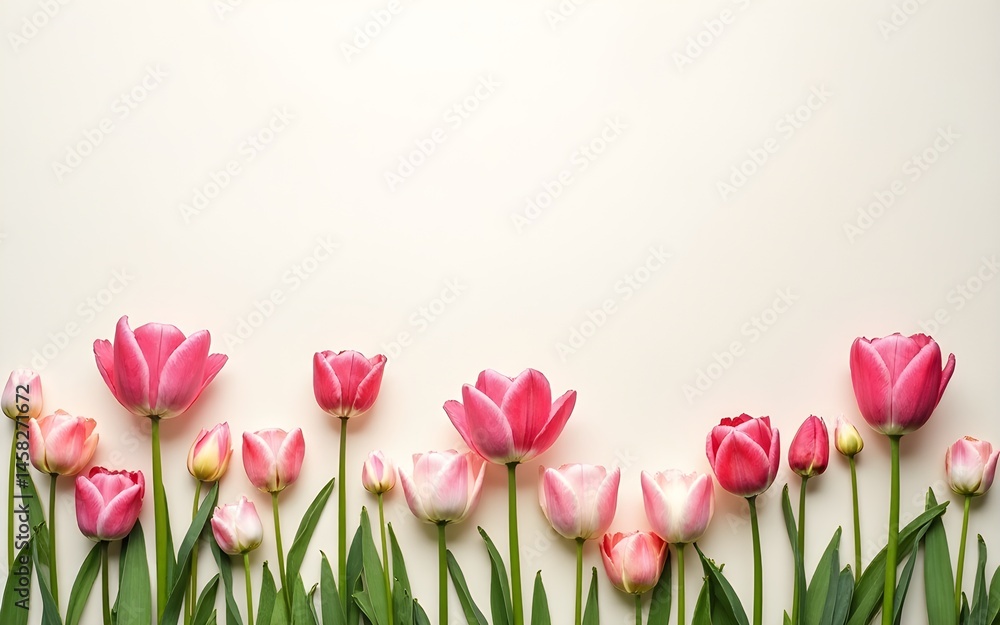 Fototapeta premium Gorgeous beautiful spring flowers on paper background. High quality
