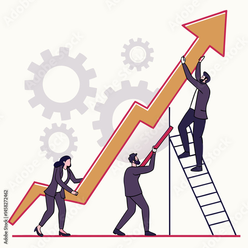business man running on graph