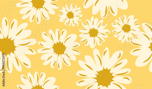 Cute sunflower pattern background vector design