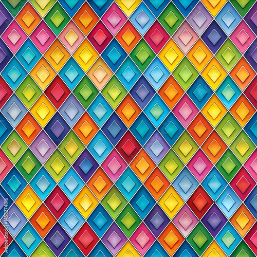 Colorful Geometric Diamond Pattern. Abstract Seamless Background